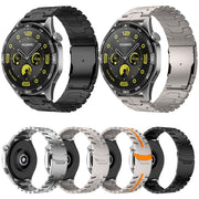 22mm Dual Safety Buckle Turtle Buckle Stainless Steel Watch Band(Silver)