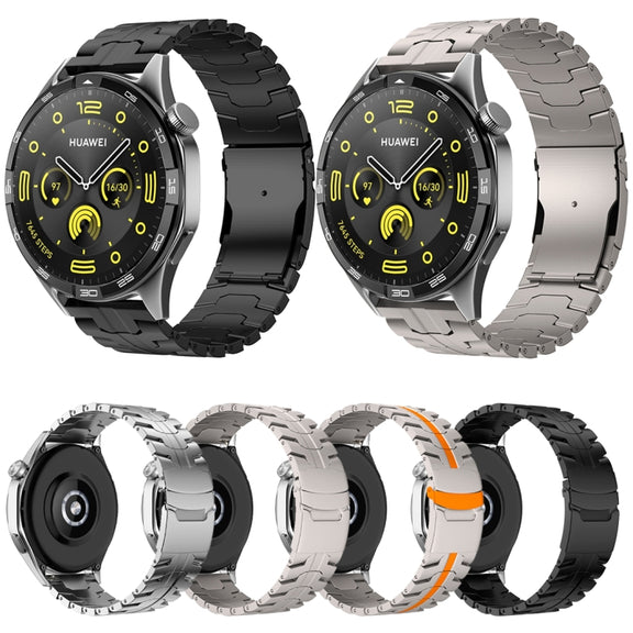 22mm Dual Safety Buckle Turtle Buckle Stainless Steel Watch Band(Silver)
