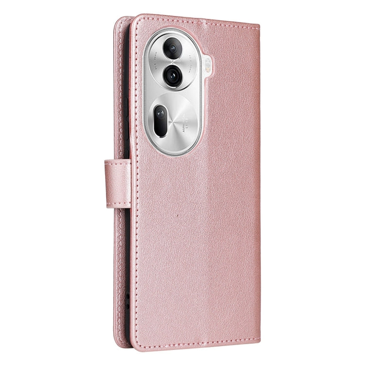 For OPPO Reno11 Pro 5G Global Multifunctional Horizontal Flip Leather Phone Case with Three Card Slot(Rose Gold) - Reno11 Pro Cases by PMC TechLife | Online Shopping South Africa | PMC TechLife | Buy Now Pay Later Mobicred