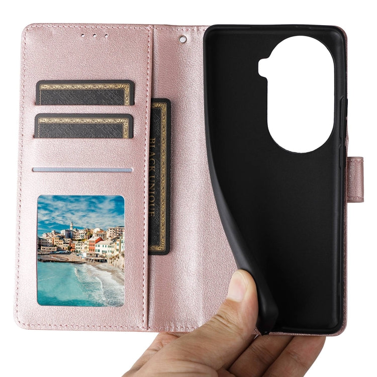 For OPPO Reno11 Pro 5G Global Multifunctional Horizontal Flip Leather Phone Case with Three Card Slot(Rose Gold) - Reno11 Pro Cases by PMC TechLife | Online Shopping South Africa | PMC TechLife | Buy Now Pay Later Mobicred