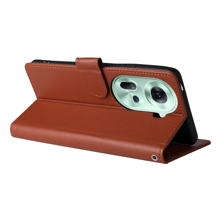 For OPPO Reno11 5G Global 3-Card Slots Multifunctional Leather Phone Case(Brown) - OPPO Cases by PMC TechLife | Online Shopping South Africa | PMC TechLife | Buy Now Pay Later Mobicred