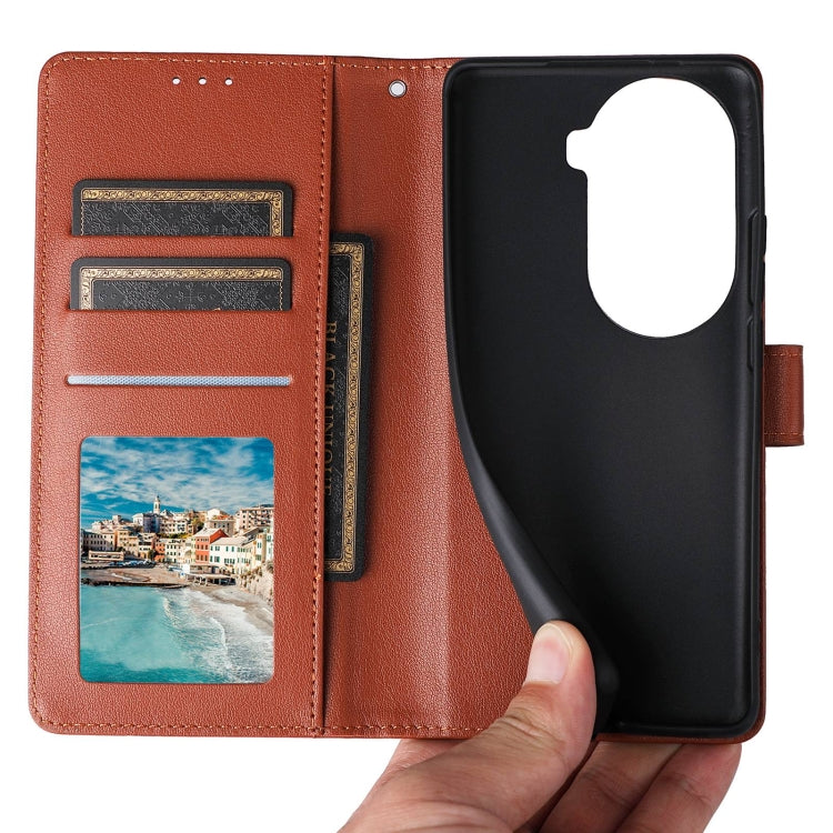 For OPPO Reno11 5G Global 3-Card Slots Multifunctional Leather Phone Case(Brown) - OPPO Cases by PMC TechLife | Online Shopping South Africa | PMC TechLife | Buy Now Pay Later Mobicred