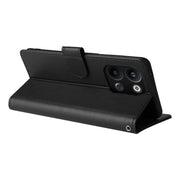 For OPPO Reno9 /9 Pro 5G Multifunctional Horizontal Flip Leather Phone Case with Three Card Slot(Black)