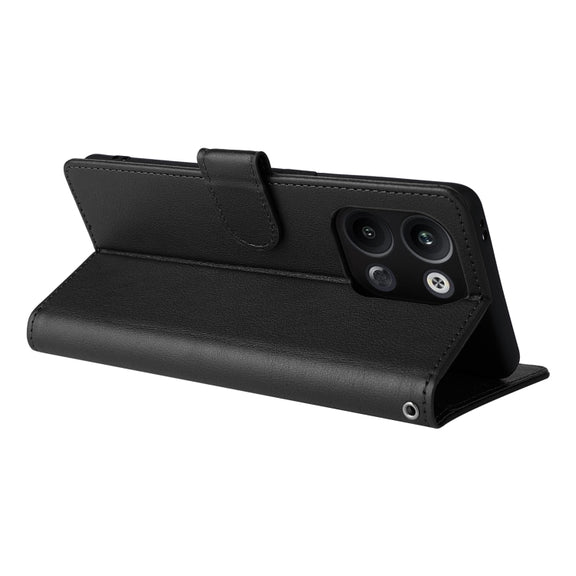 For OPPO Reno9 /9 Pro 5G Multifunctional Horizontal Flip Leather Phone Case with Three Card Slot(Black)