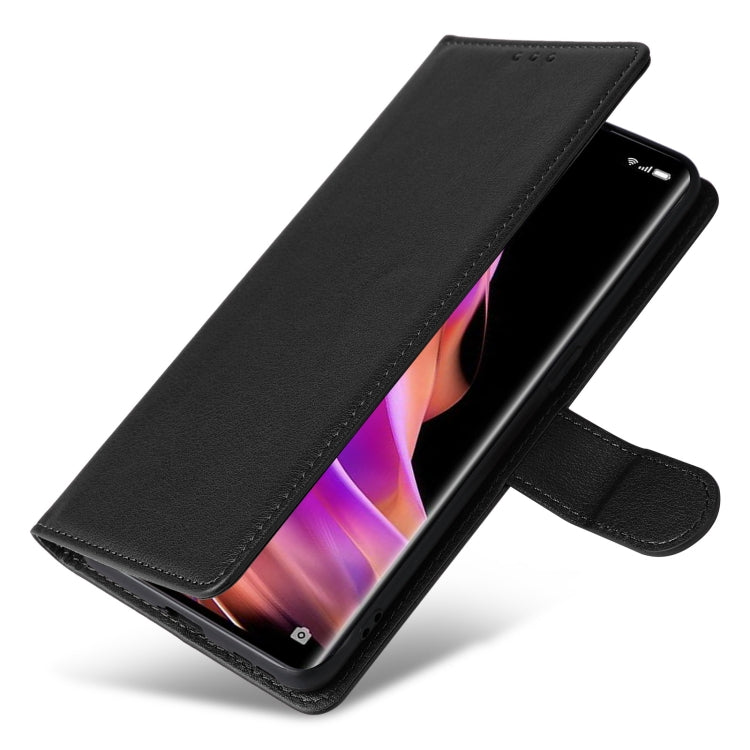 For OPPO Reno9 /9 Pro 5G Multifunctional Horizontal Flip Leather Phone Case with Three Card Slot(Black)