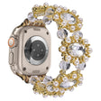 For Apple Watch Ultra 2 49mm Beaded Pearl Gemstone Bracelet Watch Band(Gold) - free shipping - PMC TechLife - Order now!