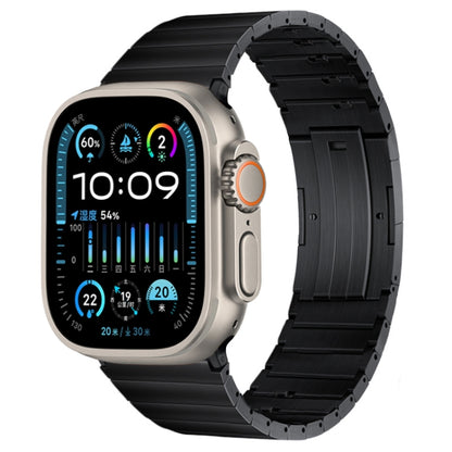 For Apple Watch Ultra 2 49mm PG65 Single Bead Bamboo Joint Spring Bars Titanium Metal Watch Band(Black) - free shipping - PMC Jewellery - Order now!