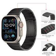 For Apple Watch Ultra 2 49mm PG65 Single Bead Bamboo Joint Spring Bars Titanium Metal Watch Band(Graphite Black)