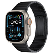 For Apple Watch Ultra 49mm PG65 Single Bead Bamboo Joint Spring Bars Titanium Metal Watch Band(Black)
