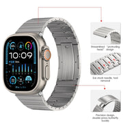 For Apple Watch Ultra 49mm PG65 Single Bead Bamboo Joint Spring Bars Titanium Metal Watch Band(Silver)