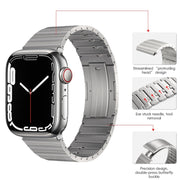 For Apple Watch Series 2 38mm PG65 Single Bead Bamboo Joint Spring Bars Titanium Metal Watch Band(Silver)