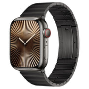 For Apple Watch Series 10 42mm PG65 Single Bead Bamboo Joint Spring Bars Titanium Metal Watch Band(Graphite Black)