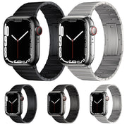 For Apple Watch Series 2 38mm PG65 Single Bead Bamboo Joint Spring Bars Titanium Metal Watch Band(Silver)