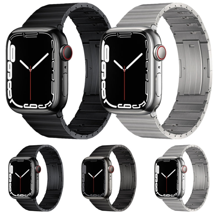 For Apple Watch Series 2 38mm PG65 Single Bead Bamboo Joint Spring Bars Titanium Metal Watch Band(Silver)