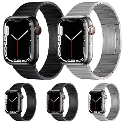 For Apple Watch Ultra 2 49mm PG65 Single Bead Bamboo Joint Spring Bars Titanium Metal Watch Band(Black) - free shipping - PMC Jewellery - Order now!