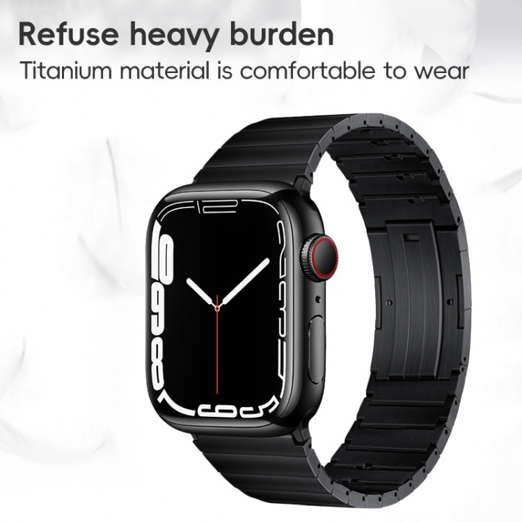 For Apple Watch Series 3 38mm PG65 Single Bead Bamboo Joint Spring Bars Titanium Metal Watch Band(Graphite Black)