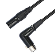 XK041L XLR 3pin Straight Male to Elbow Female Audio Cable, Length:10m(Black)