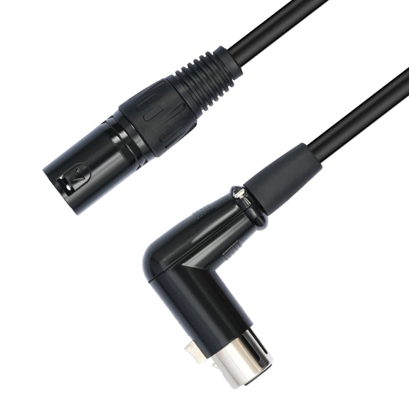 XK041L XLR 3pin Straight Male to Elbow Female Audio Cable, Length:10m(Black)