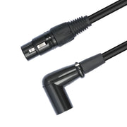 XK042L XLR 3pin Straight Female to Elbow Male Audio Cable, Length:5m(Black)