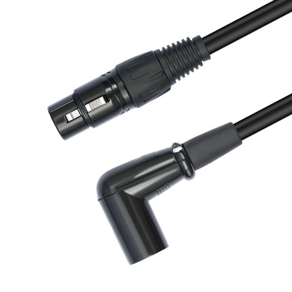 XK042L XLR 3pin Straight Female to Elbow Male Audio Cable, Length:5m(Black)