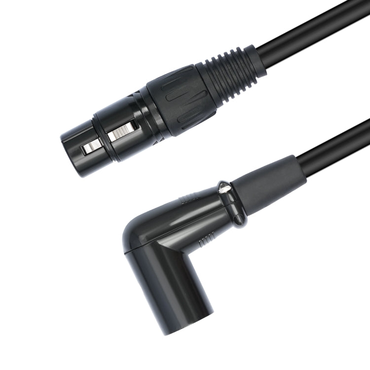 XK042L XLR 3pin Straight Female to Elbow Male Audio Cable, Length:5m(Black)