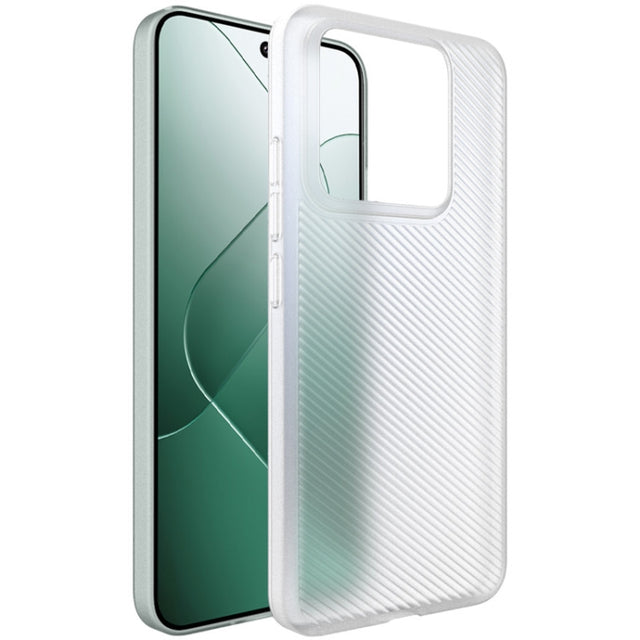 For Xiaomi 14 5G imak 0.7mm Ultra Thin Ripple Texture Phone Case(Transparent White)