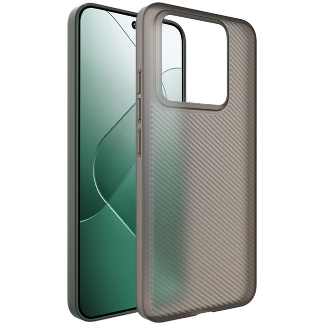For Xiaomi 14 5G imak 0.7mm Ultra Thin Ripple Texture Phone Case(Transparent Black)