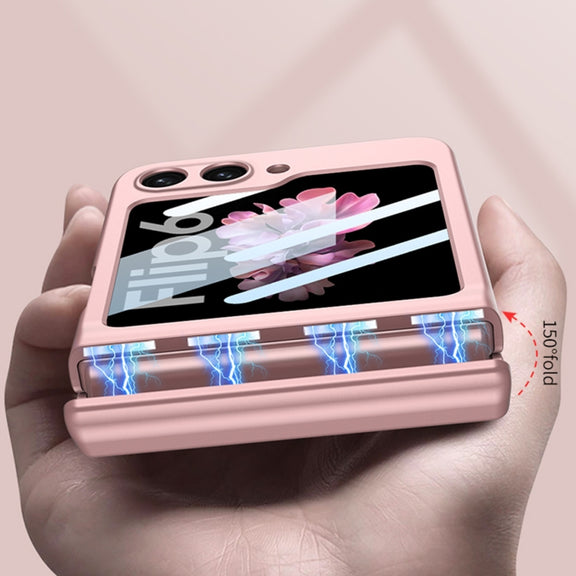 For Samsung Galaxy Z Flip6 GKK Integrated Magnetic Full Coverage Folding Phone Case(Pink)