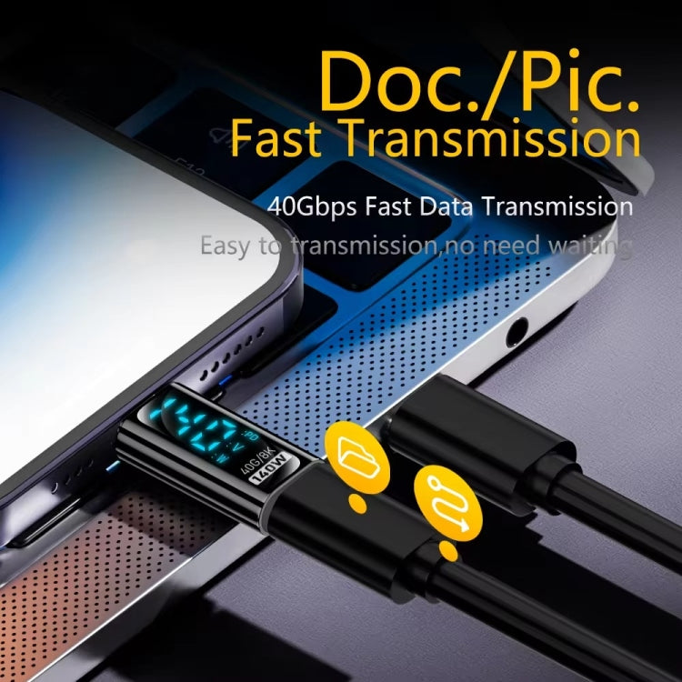 Type-C Male to 8 Pin Female 35W Charging Adapter with Digital Display(Black) - free shipping - PMC Jewellery - Order now!