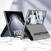 For Samsung Galaxy Z Fold6 GKK Integrated Flip Leather Case with Pen Slotm, Stylus Not Included(Grey)