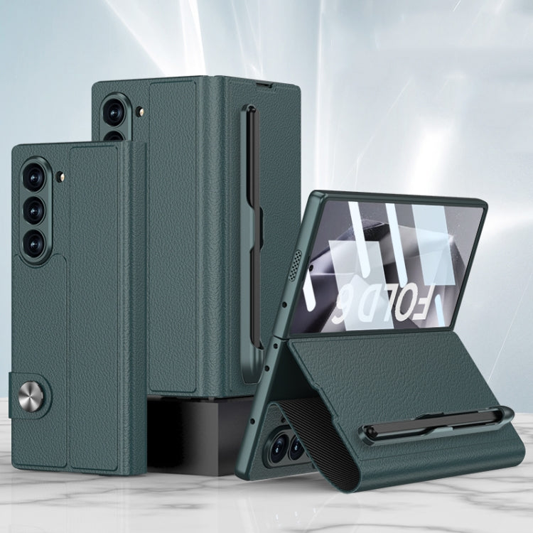 For Samsung Galaxy Z Fold6 GKK Integrated Flip Leather Case with Pen Slotm, Stylus Not Included(Green) - free shipping - PMC Jewellery - Order now!