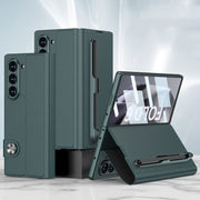 For Samsung Galaxy Z Fold6 GKK Integrated Flip Leather Case with Pen Slotm, Stylus Not Included(Green)