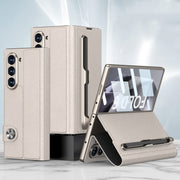 For Samsung Galaxy Z Fold6 GKK Integrated Flip Leather Case with Pen Slotm, Stylus Not Included(Titanium Grey)