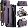 For Samsung Galaxy A12 5G CaseMe C36 Card Slots Zipper Wallet RFID Anti-theft Leather Phone Case(Purple) - free shipping - PMC Jewellery - Order now!