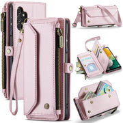 For Samsung Galaxy A13 5G / 4G CaseMe C36 Card Slots Zipper Wallet RFID Anti-theft Leather Phone Case(Pink)