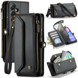 For Samsung Galaxy A15 CaseMe C36 Card Slots Zipper Wallet RFID Anti-theft Leather Phone Case(Black) - free shipping - PMC Jewellery - Order now!