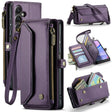 For Samsung Galaxy A15 CaseMe C36 Card Slots Zipper Wallet RFID Anti-theft Leather Phone Case(Purple) - free shipping - PMC Jewellery - Order now!