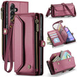 For Samsung Galaxy A15 CaseMe C36 Card Slots Zipper Wallet RFID Anti-theft Leather Phone Case(Wine Red) - free shipping - PMC Jewellery - Order now!