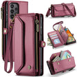 For Samsung Galaxy A23 CaseMe C36 Card Slots Zipper Wallet RFID Anti-theft Leather Phone Case(Wine Red) - free shipping - PMC Jewellery - Order now!