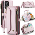 For Samsung Galaxy A23 CaseMe C36 Card Slots Zipper Wallet RFID Anti-theft Leather Phone Case(Pink) - free shipping - PMC Jewellery - Order now!