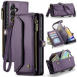For Samsung Galaxy A25 CaseMe C36 Card Slots Zipper Wallet RFID Anti-theft Leather Phone Case(Purple) - free shipping - PMC Jewellery - Order now!