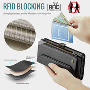 For Samsung Galaxy A32 5G CaseMe C36 Card Slots Zipper Wallet RFID Anti-theft Leather Phone Case(Black)
