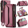 For Samsung Galaxy A32 5G CaseMe C36 Card Slots Zipper Wallet RFID Anti-theft Leather Phone Case(Wine Red) - free shipping - PMC Jewellery - Order now!