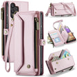 For Samsung Galaxy A32 5G CaseMe C36 Card Slots Zipper Wallet RFID Anti-theft Leather Phone Case(Pink) - free shipping - PMC Jewellery - Order now!