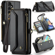 For Samsung Galaxy A34 5G CaseMe C36 Card Slots Zipper Wallet RFID Anti-theft Leather Phone Case(Black)
