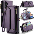 For Samsung Galaxy A34 5G CaseMe C36 Card Slots Zipper Wallet RFID Anti-theft Leather Phone Case(Purple) - free shipping - PMC Jewellery - Order now!