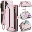For Samsung Galaxy A35 5G CaseMe C36 Card Slots Zipper Wallet RFID Anti-theft Leather Phone Case(Pink) - free shipping - PMC Jewellery - Order now!