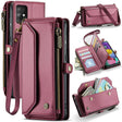 For Samsung Galaxy A51 4G CaseMe C36 Card Slots Zipper Wallet RFID Anti-theft Leather Phone Case(Wine Red) - free shipping - PMC Jewellery - Order now!