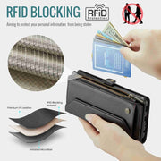 For Samsung Galaxy A52 / A52s 5G CaseMe C36 Card Slots Zipper Wallet RFID Anti-theft Leather Phone Case(Black)