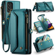 For Samsung Galaxy A52 / A52s 5G CaseMe C36 Card Slots Zipper Wallet RFID Anti-theft Leather Phone Case(Blue-green) - free shipping - PMC Jewellery - Order now!